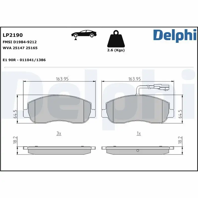 DELPHI LP2190 Ön Fren Balatası resmi