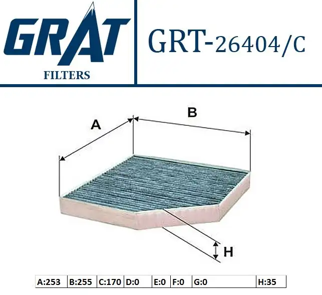 GRAT 26404C Polen Filtresi (Karbonlu) 4H0819439 resmi