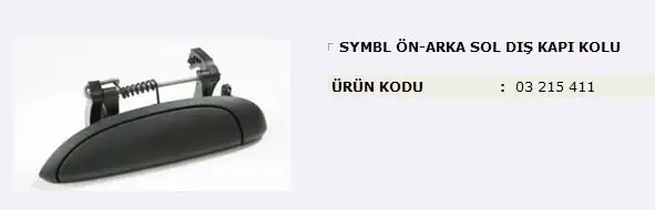 MITA 03215411 Dış Kapı Kolu (Sol) 8200667105 resmi
