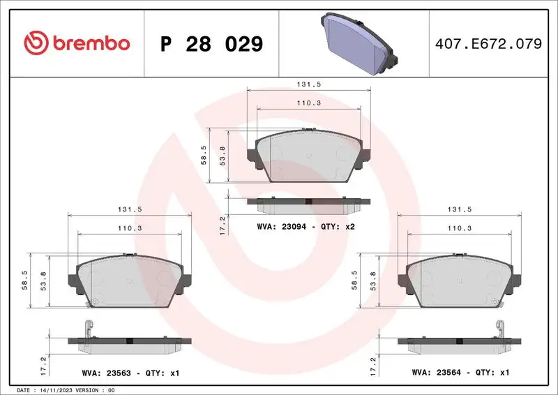 BREMBO P28029 Ön Fren Balatası resmi