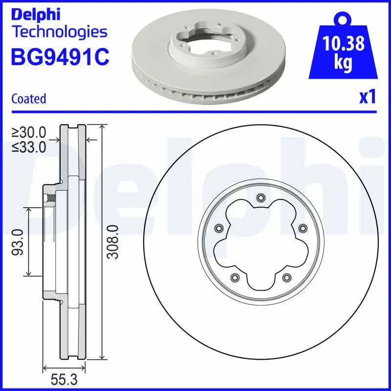 DELPHI BG9491C Ön Fren Diski resmi