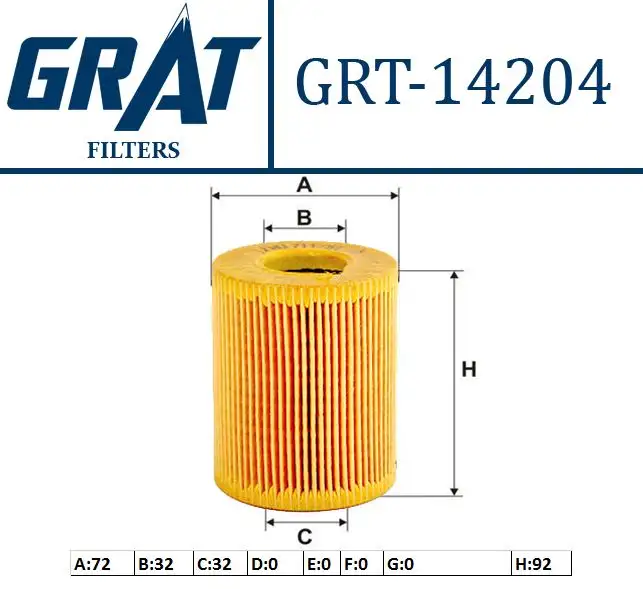 GRAT 14204 Yağ Filtresi 650300 resmi