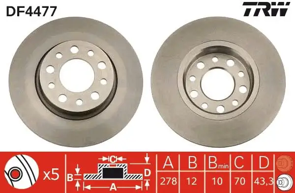 TRW DF4477 Arka Fren Diski resmi