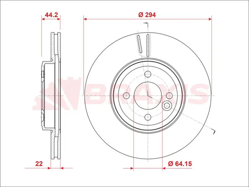 BRAXIS AE0953 Ön Fren Diski 34116858652 resmi