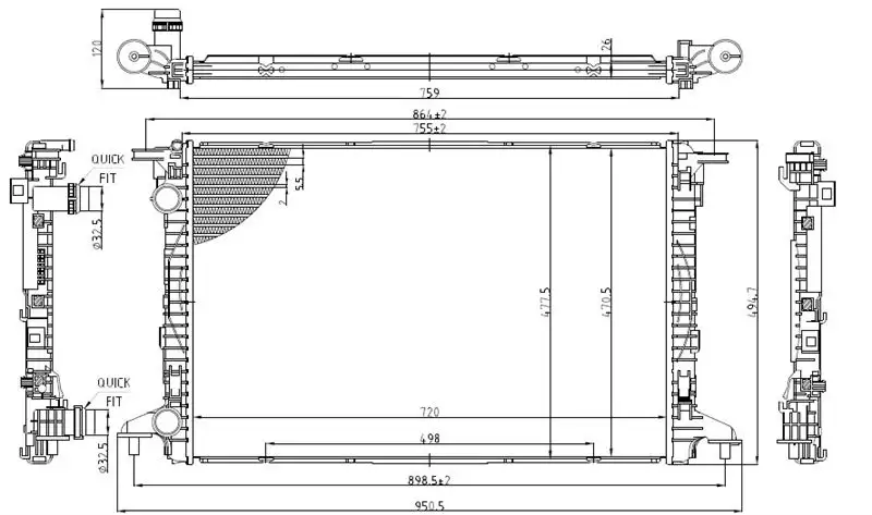 MGA 80501 Radyatör 8W0121251L resmi