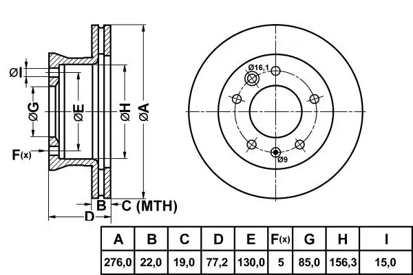 MGA 50214 Ön Fren Diski 2D0615301D resmi