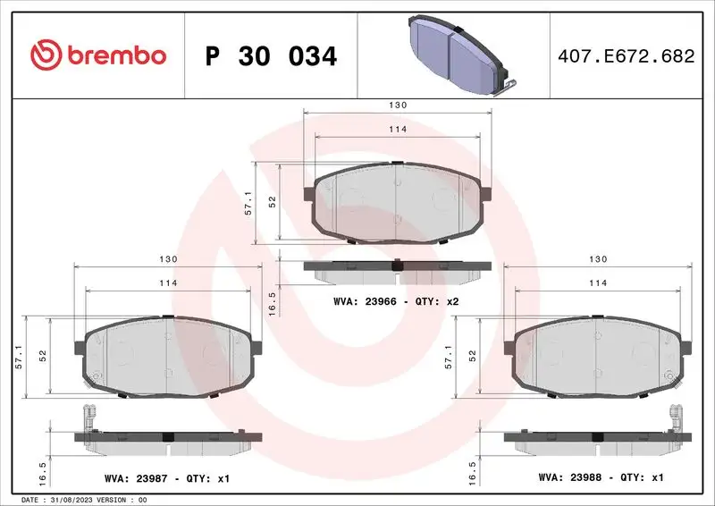 BREMBO P30034 Ön Fren Balatası resmi