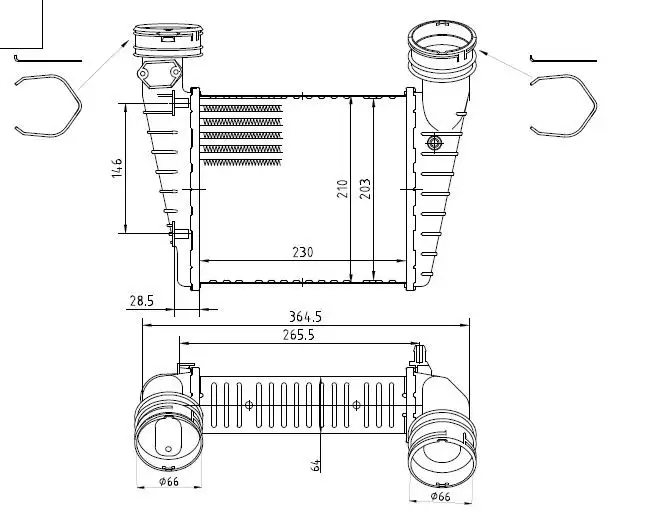 MGA 80497 Turbo Radyatörü 3B0145805H resmi