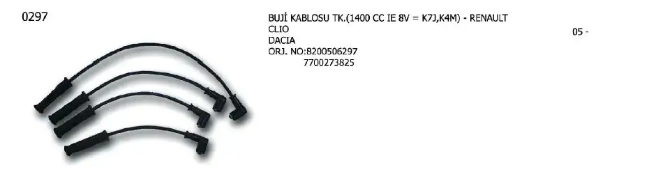 ÜNÜVAR 0297 Buji Kablosu resmi