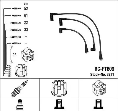 NGK 8211 (RCFT609) Buji Kablosu 7716092 resmi