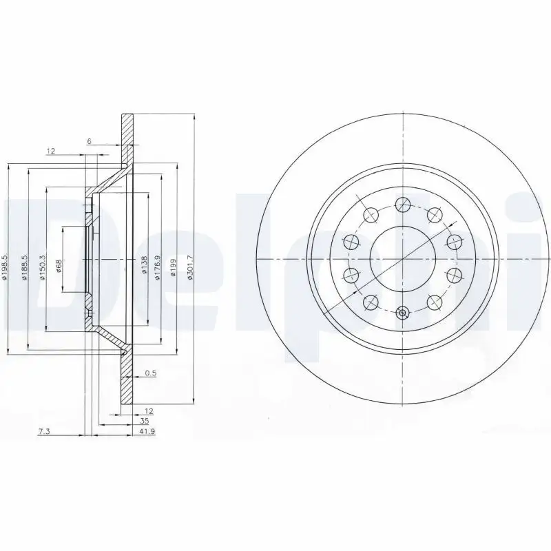 DELPHI BG3956C Arka Fren Diski 4F0615601E resmi