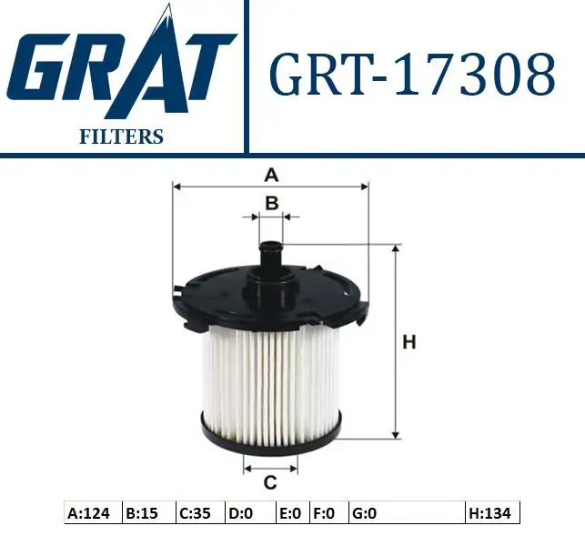 GRAT 17308 Yakıt Filtresi CC119176BA resmi