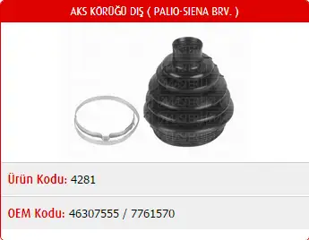 MASTER M4281 Dış Aks Körüğü 7761570 resmi