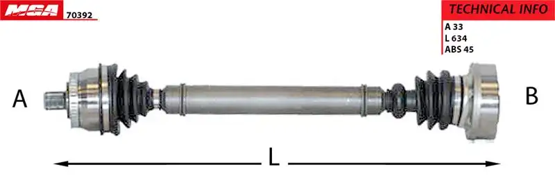 MGA 70392 Ön Aks (Sağ) 8D0407272AQ resmi