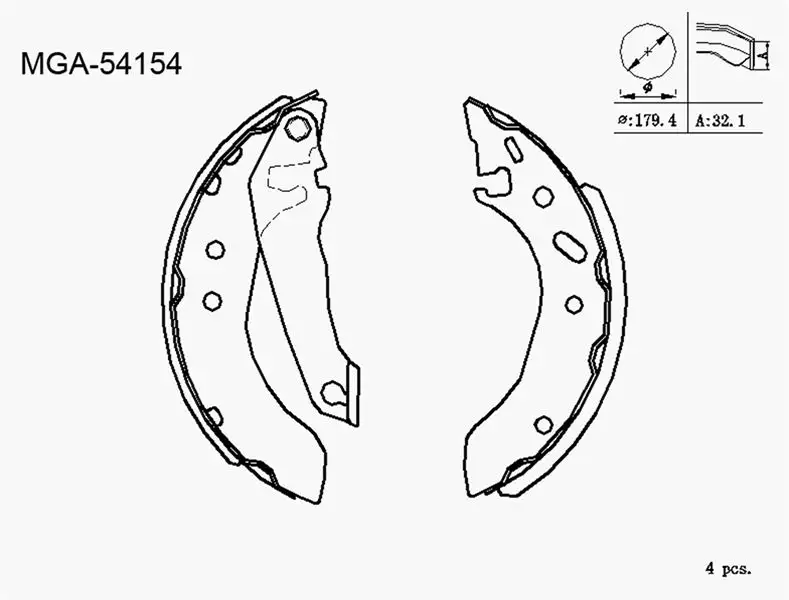 MGA 54154 Arka Fren Balatası 92AX2200BB resmi