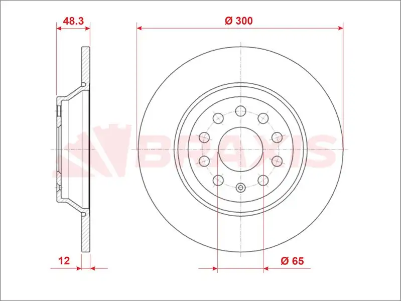 BRAXIS AE0881 Arka Fren Diski 3Q0615601A resmi