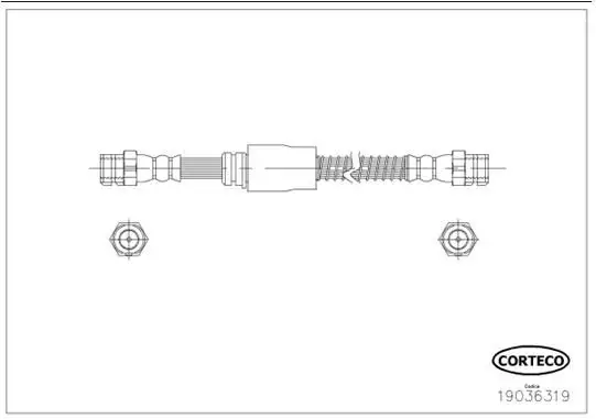 CORTECO 19036319 Ön Fren Hortumu 1K0611701N resmi