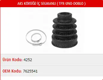 MASTER M4252 İç Aks Körüğü 7625541S resmi