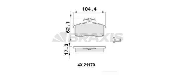 BRAXIS AA0467 Ön Fren Balatası 21083501089 resmi
