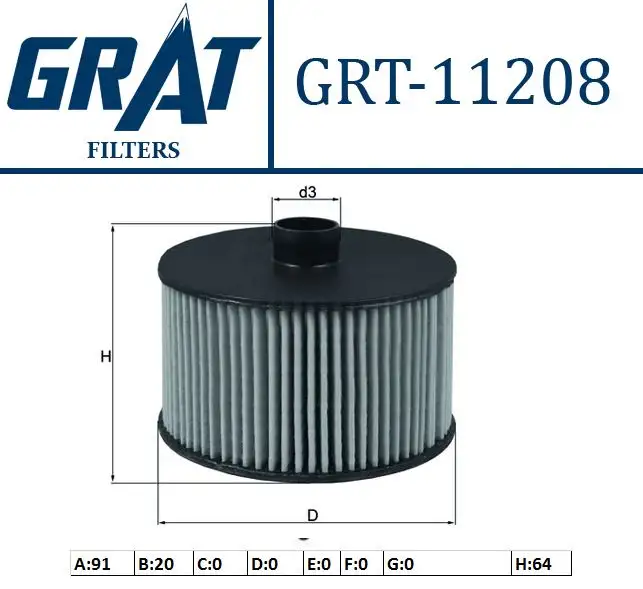GRAT 11208 Yağ Filtresi 152095084R resmi