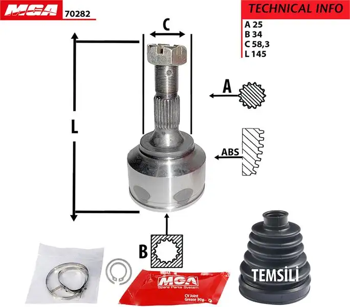 MGA 70282 Aks Kafası (Dış) 32725X resmi