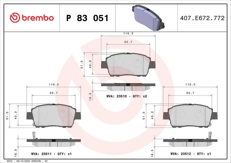 BREMBO P83051 Ön Fren Balatası resmi