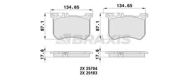 BRAXIS AA0452 Ön Fren Balatası resmi