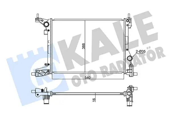 KALE 347295 Radyatör 52052603 resmi