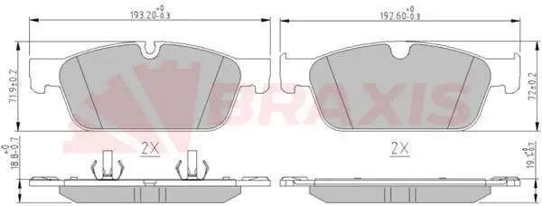 BRAXIS AA0677 Ön Fren Balatası A0074207920 resmi