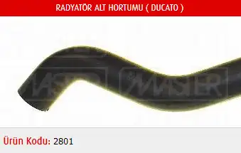 MASTER M2801 Radyatör Alt Hortumu 1317A4 resmi