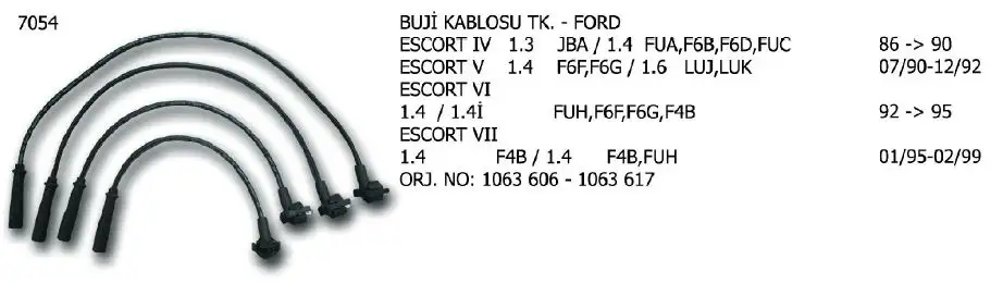 ÜNÜVAR 7054 Buji Kablosu resmi