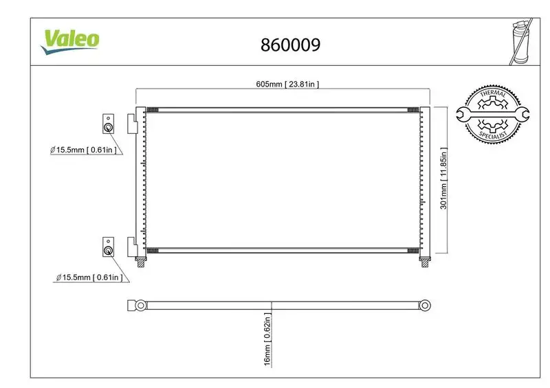 VALEO 860009 Klima Radyatörü 46821270 resmi