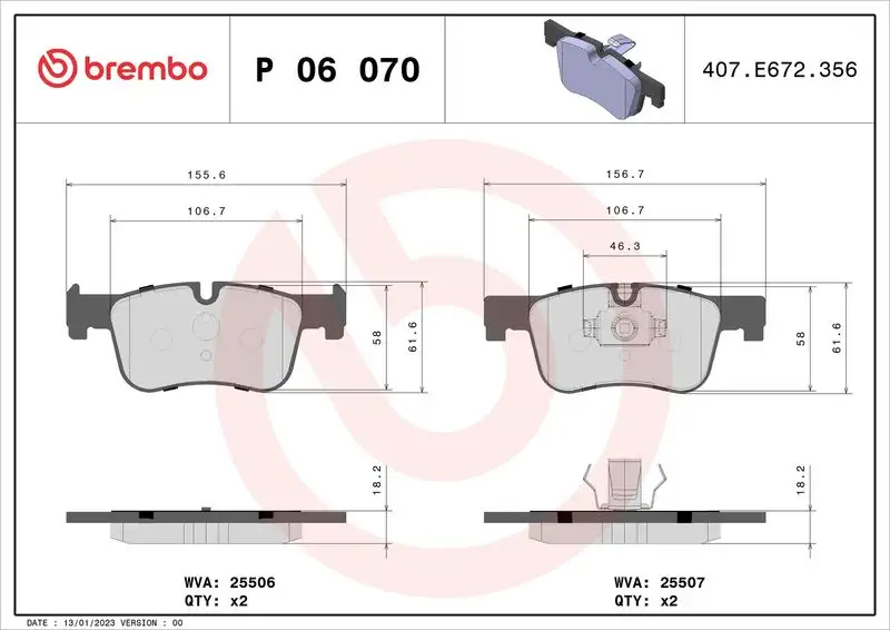 BREMBO P06070 Ön Fren Balatası resmi
