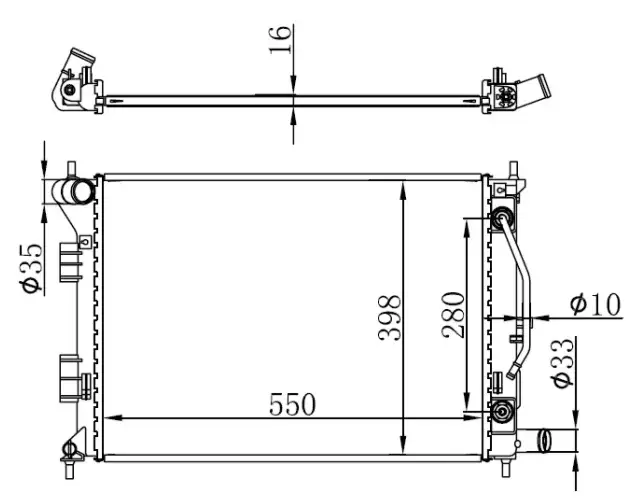ORIS BHY124016 Radyatör 253103X100 resmi
