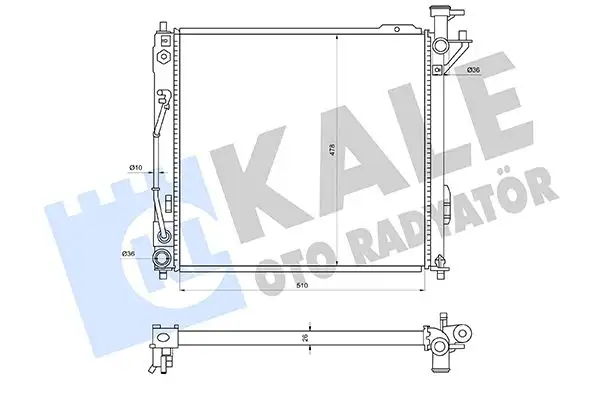 KALE 362160 Radyatör 253102B990 resmi