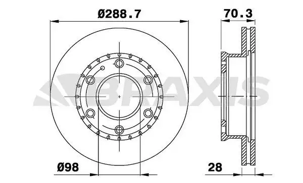 BRAXIS AD0313 Ön Fren Diski UR6133251 resmi