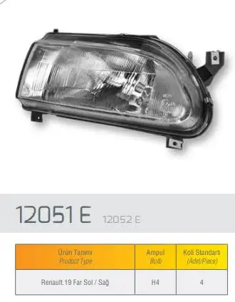 FARBA 12051D Ön Far (Sol) 7701036028 resmi