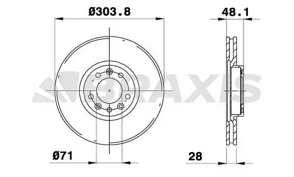 BRAXIS AE0217 Ön Fren Diski 4249K1 resmi