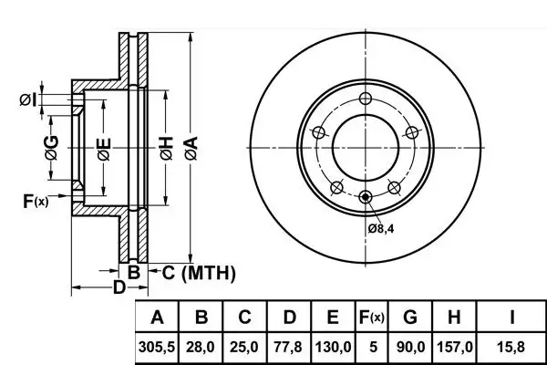 MGA 50103 Ön Fren Diski 7700314064 resmi