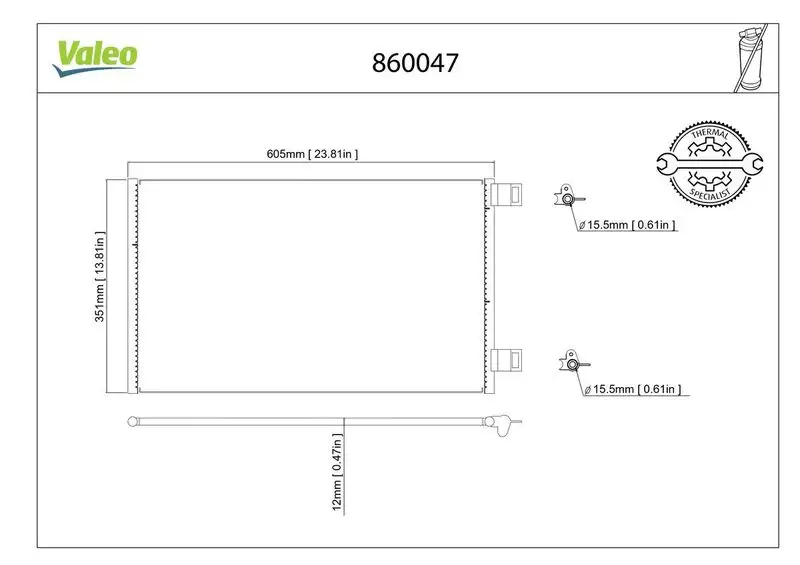 VALEO 860047 Klima Radyatörü A4155000054 resmi