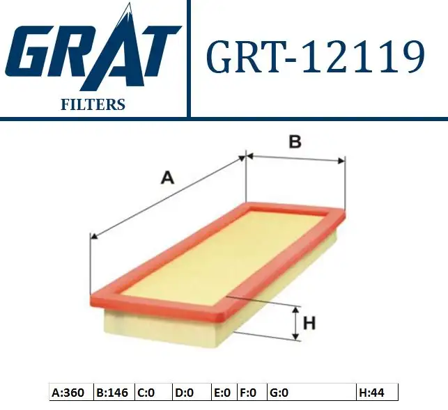 GRAT 12119 Hava Filtresi 1444TT resmi
