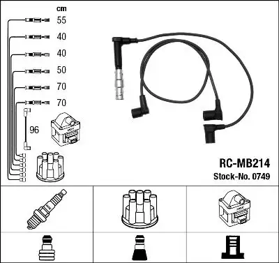 NGK 0749 (RCMB214) Buji Kablosu resmi