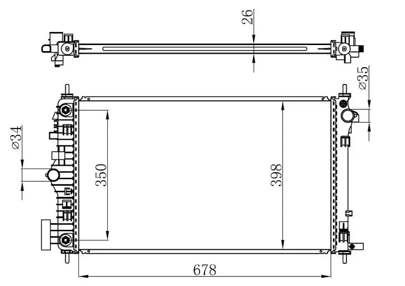 ORIS BOP545026 Radyatör 1300294 resmi