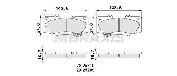 BRAXIS AA0277 Ön Fren Balatası resmi