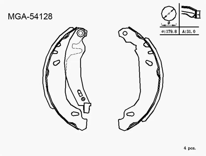 MGA 54128 Arka Fren Balatası 4241G3 resmi