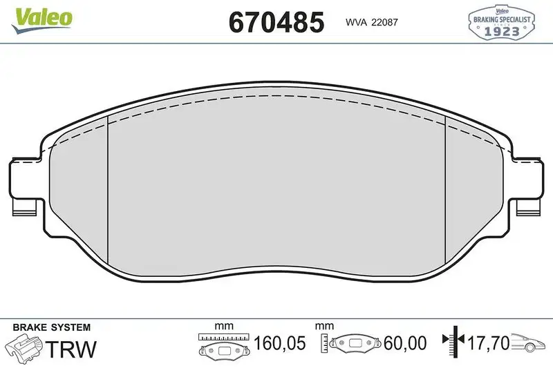 VALEO 670485 Ön Fren Balatası resmi