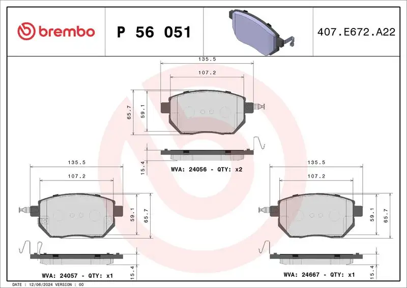 BREMBO P56051 Ön Fren Balatası resmi