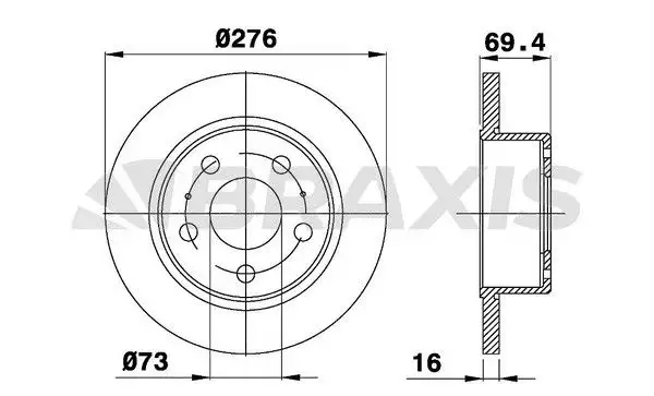 BRAXIS AE0392 Arka Fren Diski 2991646 resmi