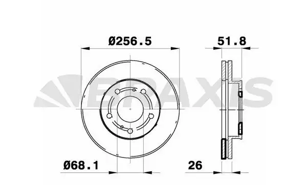 BRAXIS AE0382 Ön Fren Diski resmi