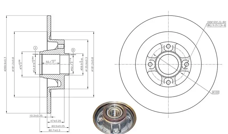 MGA 50419 Arka Fren Diski 7701207898 resmi